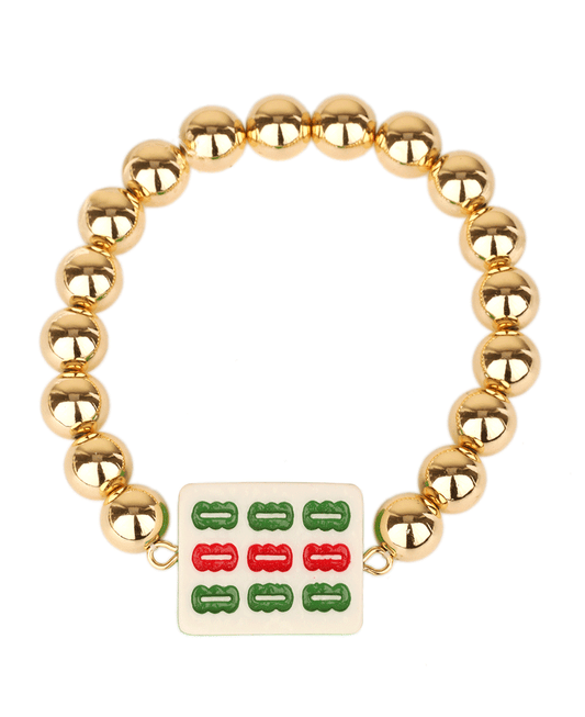 Plastic Mahjong CCB Elastic Bracelet