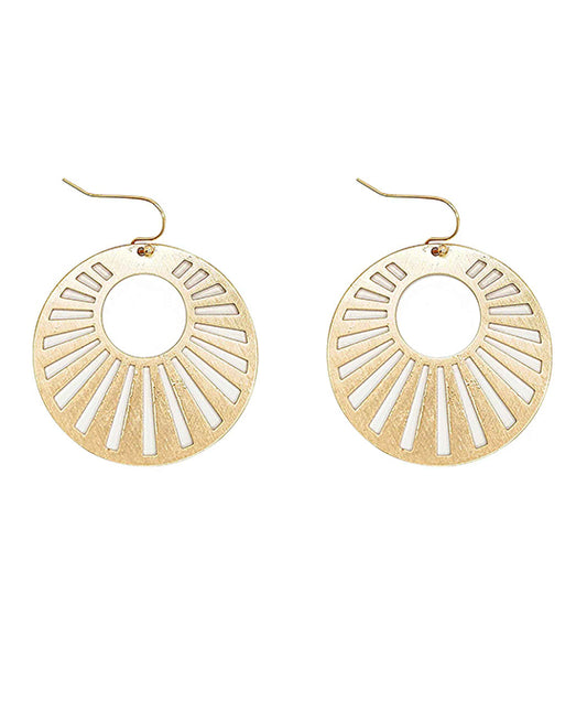 Round Brass Earring