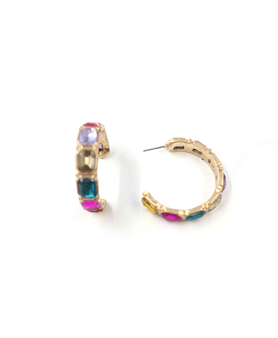 Color Beads Hoop Earring