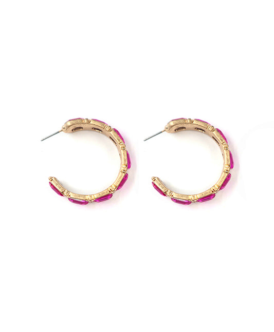 Color Beads Hoop Earring
