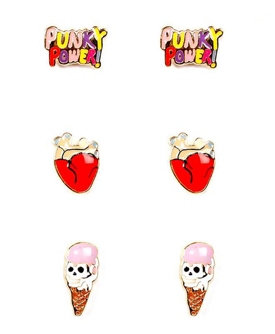 Epoxy 3 Pair Fun Post Earring