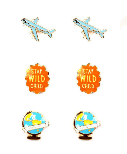 Epoxy 3 Pair Fun Post Earring