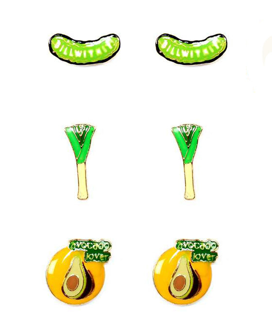 Epoxy 3 Pair Fun Post Earring