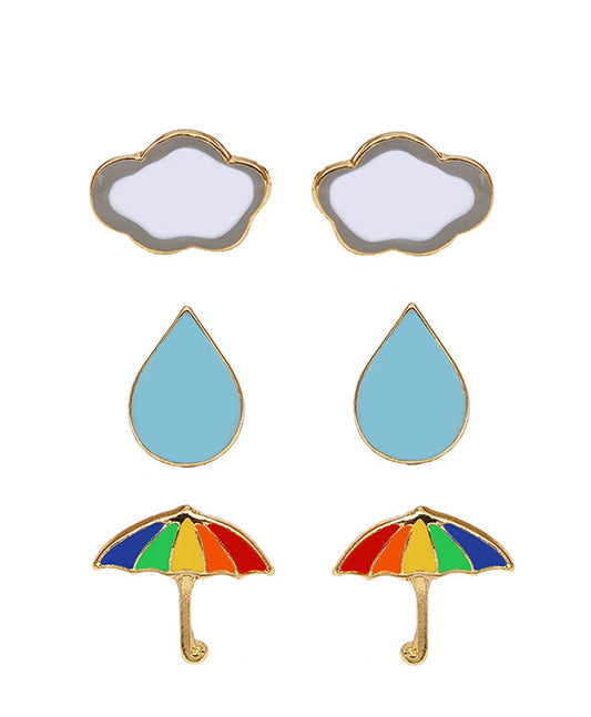 Epoxy 3 Pair Fun Post Earring