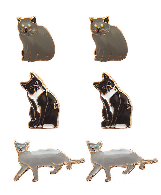 Metal Animal 3 Pair Post Earring