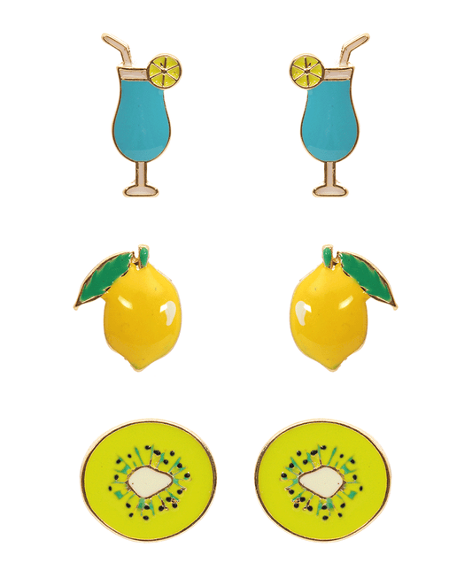 Epoxy 3 Pair Post Earring