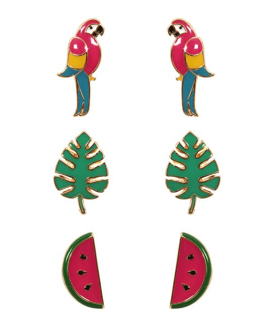 Epoxy 3 Pair Post Earring
