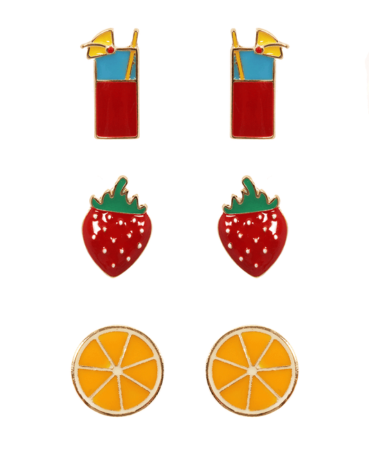 Epoxy 3 Pair Post Earring