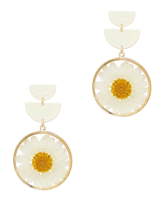 Pressed Sunflower Earring