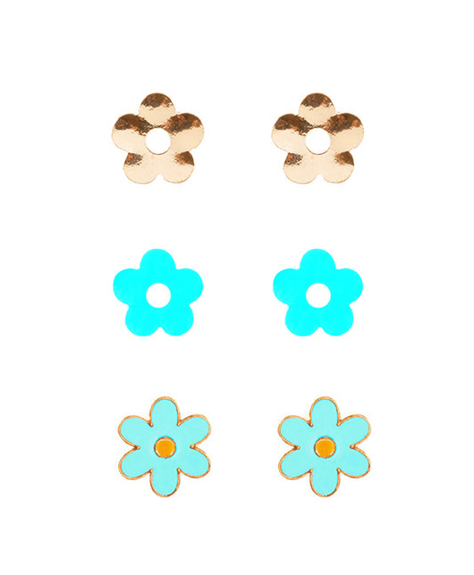 Flower 3 Pair Post Earring