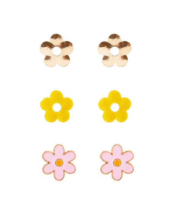 Flower 3 Pair Post Earring