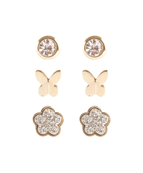 Druzy Butterfly 3 Pair Earring