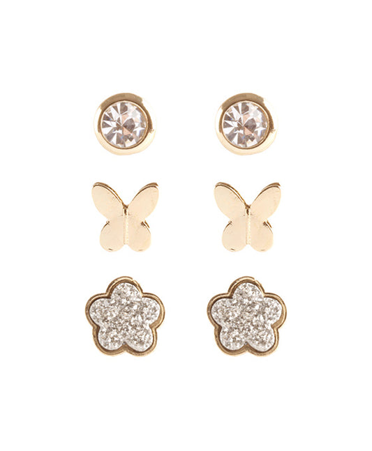 Druzy Butterfly 3 Pair Earring