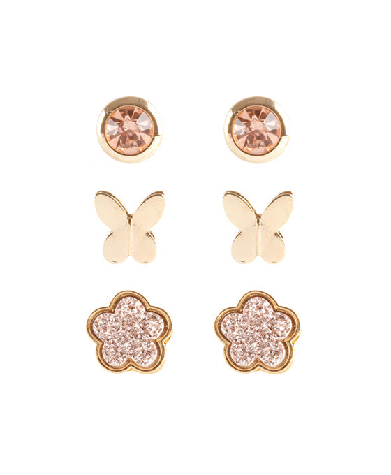 Druzy Butterfly 3 Pair Earring