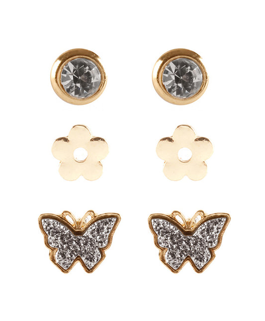 Druzy Butterfly 3 Pair Earring