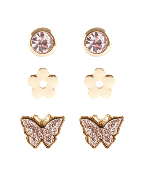 Druzy Butterfly 3 Pair Earring