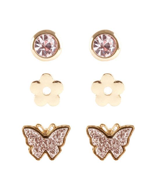 Druzy Butterfly 3 Pair Earring