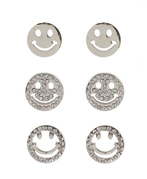 Rhinestone 3 Pair Post Earring