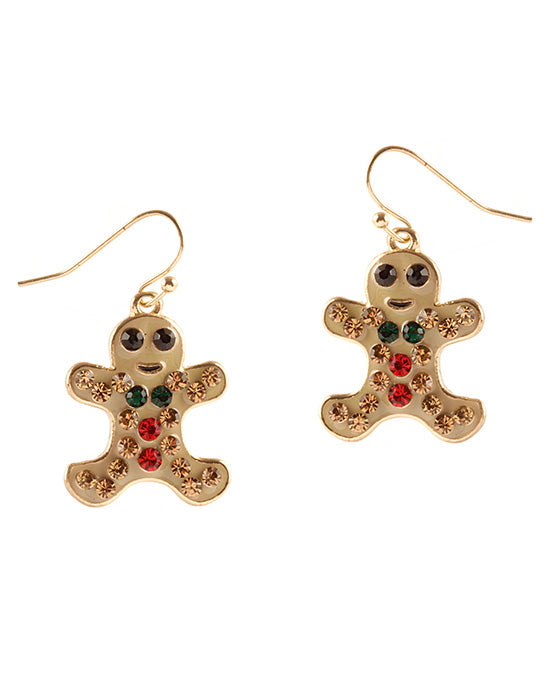 Metal Christmas Paveball Earring