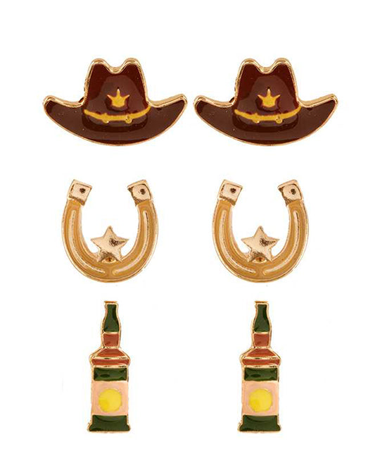 Epoxy 3 Pair Texas Post Earring