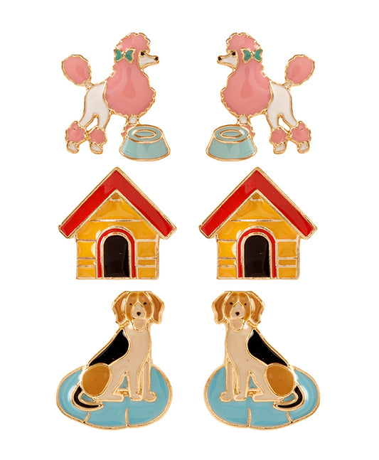 Dog 3 Pair Earring
