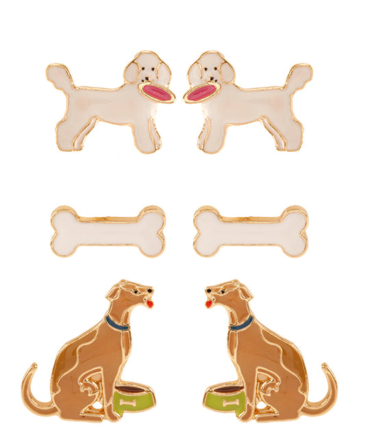 Dog 3 Pair Earring
