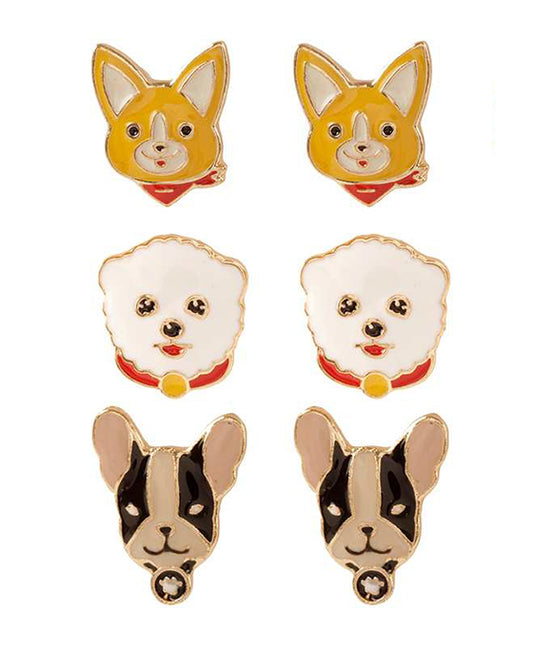 Epoxy Dog 3 Pair Earring
