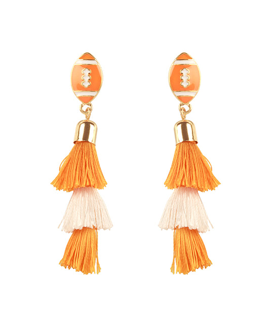 Epoxy Gameday Tassel Post Earring