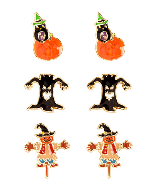 Epoxy 3 Pair Halloween Earring