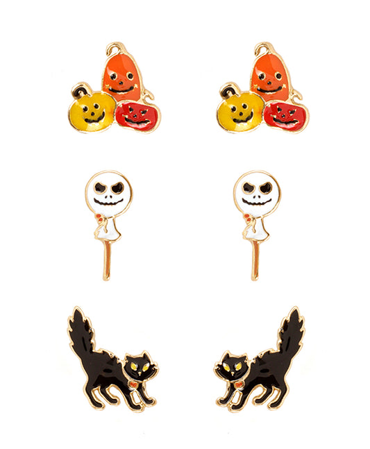 Epoxy 3 Pair Halloween Earring