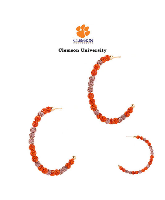 45mm Paveball Gameday Hoop Earring