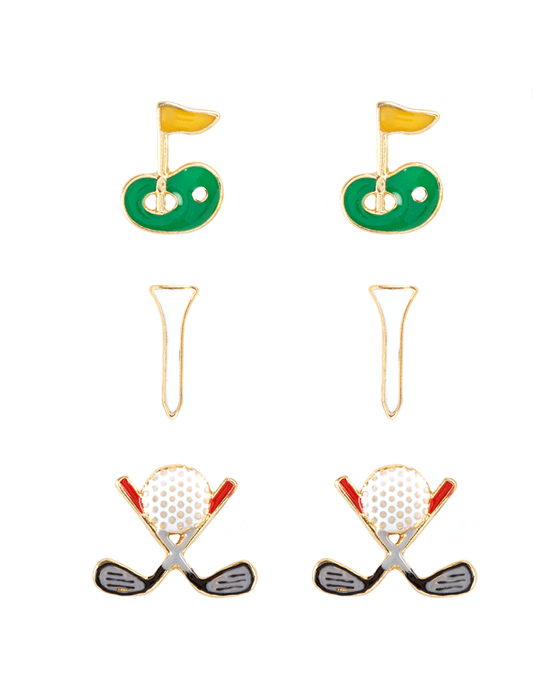 Epoxy Sports 3 Pair Earring