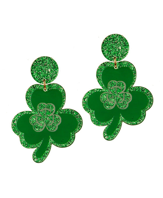 Acrylic Saint Patricks Post Earring