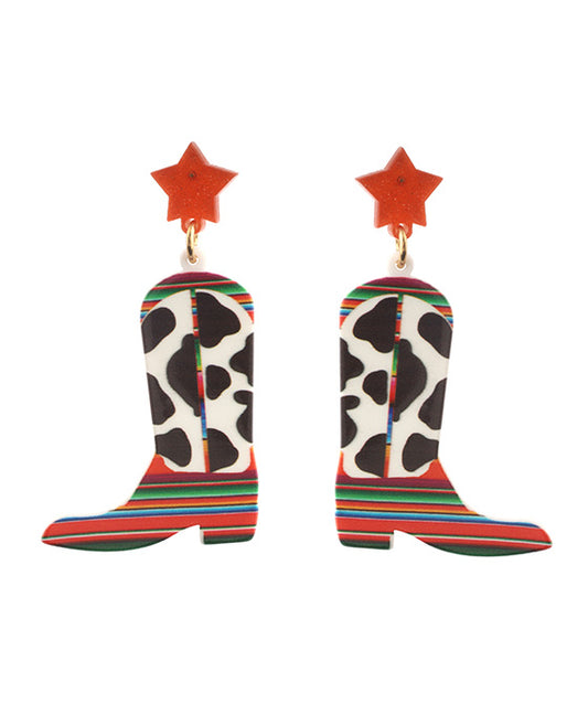 Acrylic Boots Post Earring