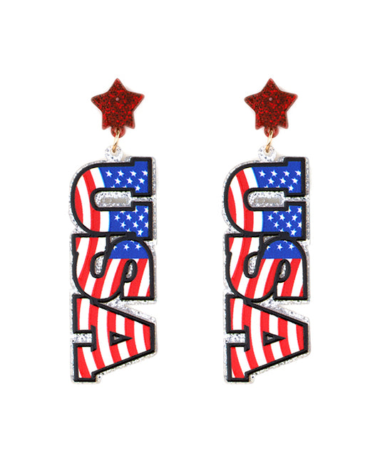 Acrylic July Popart Post Earring