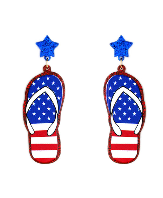 Acrylic July Patriot Post Earring