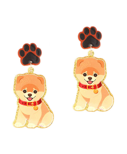 Acrylic Dog Post Earring