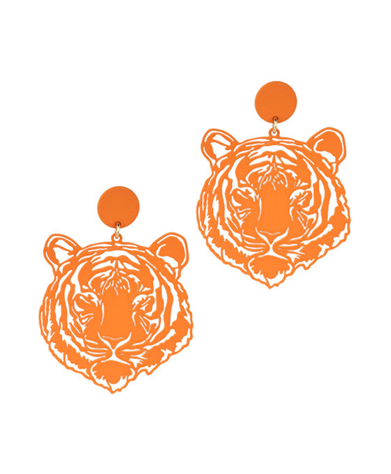 Gameday Filigree Tiger Face Post Earring