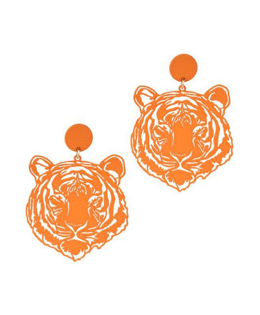 Gameday Filigree Tiger Face Post Earring