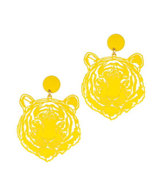 Gameday Filigree Tiger Face Post Earring