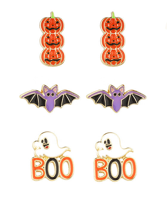Epoxy 3 Pair Halloween Earring