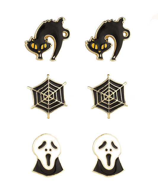 Epoxy 3 Pair Halloween Earring