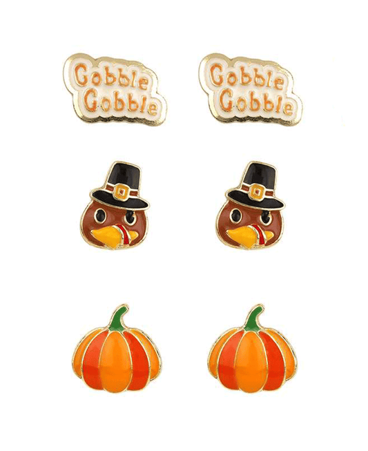 Epoxy Thanksgiving 3 Pair Earring