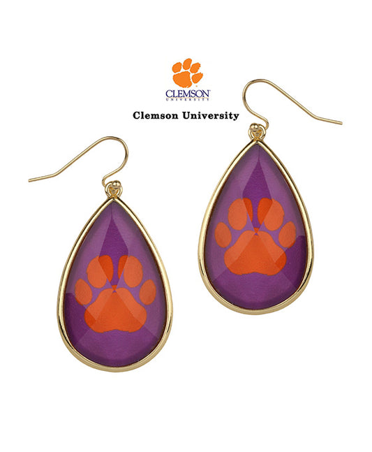 Epoxy Stone Gameday Teardrop Earring