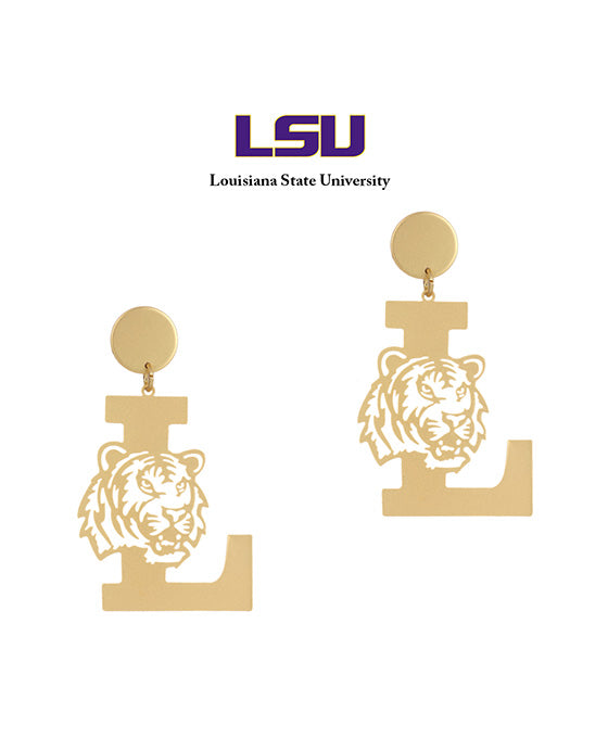 Metal Filigree Gameday Post Earring