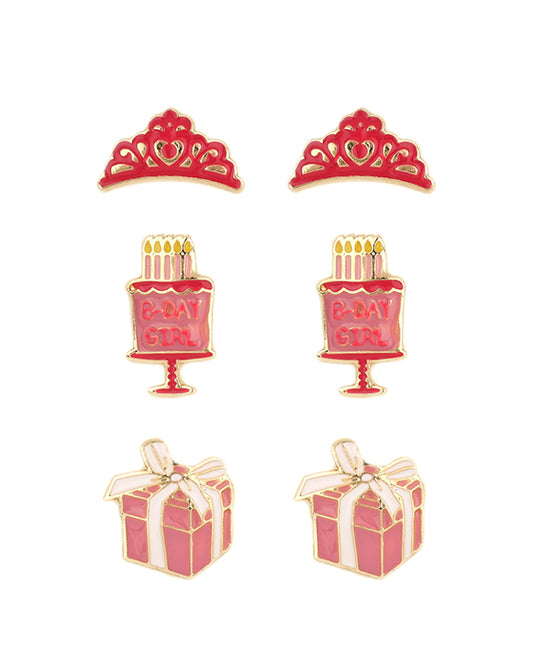 Epoxy Birthday 3 Pair Earring
