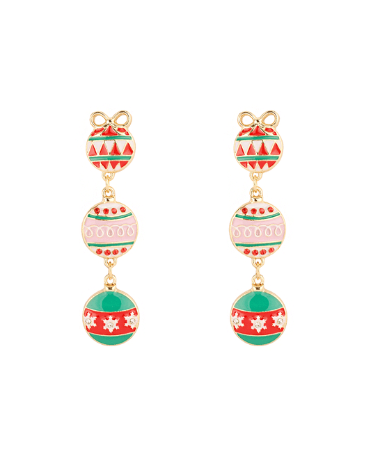 Metal Epoxy Christmas Drop Post Earring
