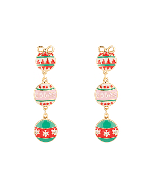 Metal Epoxy Christmas Drop Post Earring