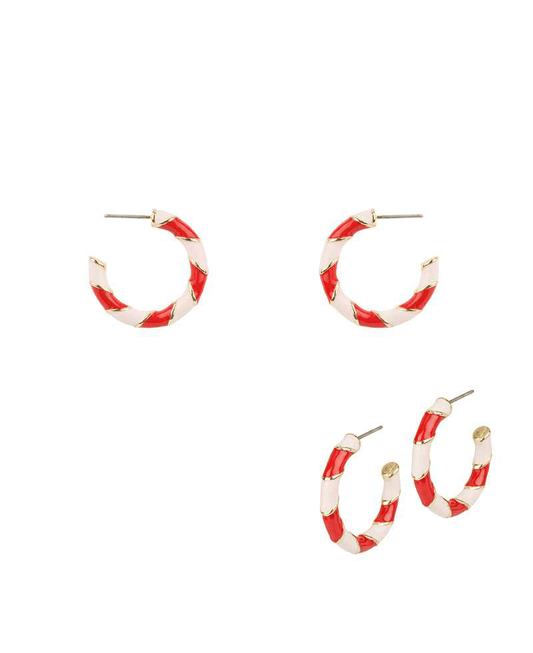 Metal Epoxy Christmas Hoop Earring