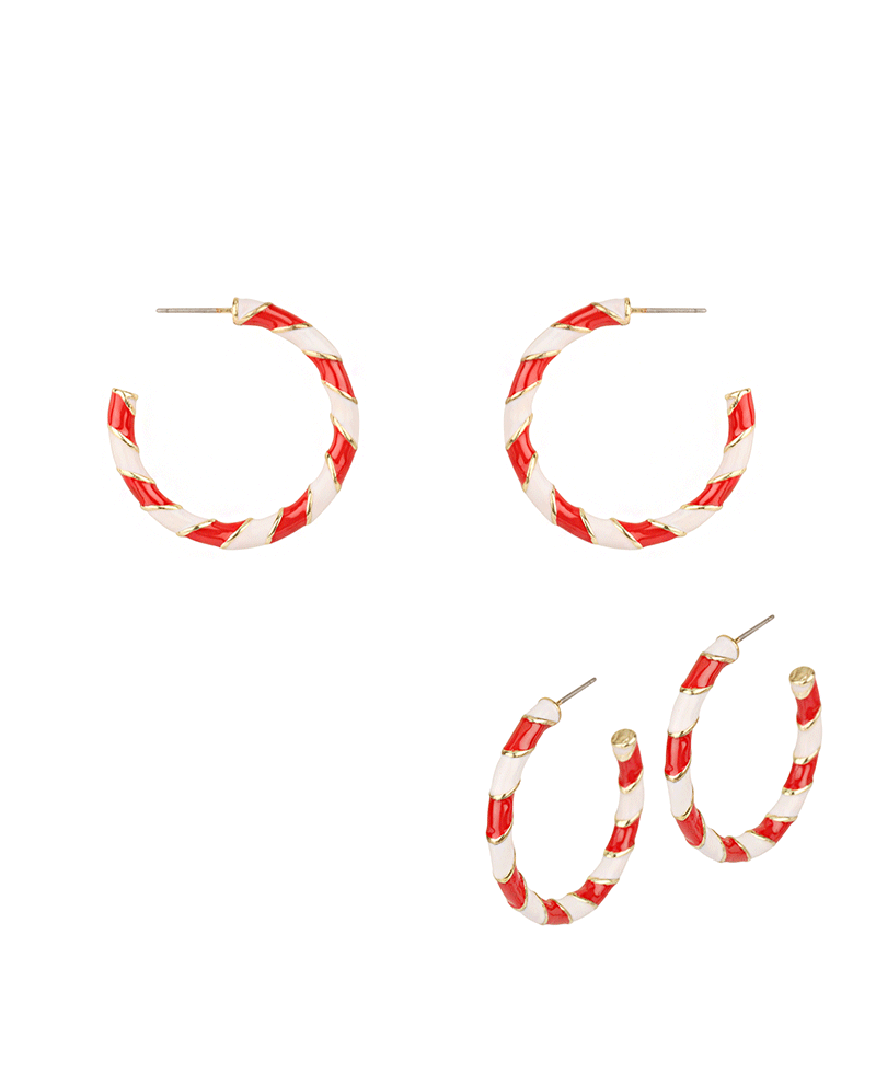 Metal Epoxy Christmas 35mm Hoop Earring